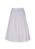 Prada Pleated Stripe Skirt, &pound;110, Clothing, White, Cotton, Back view