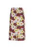 Prada Floral Print Skirt, £250, Clothing, Burgundy/Purple/Yellow, Cotton, Back view