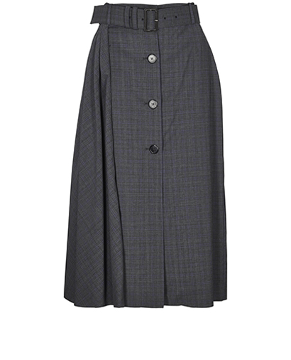 Prada Belted Checked Midi Skirt, front view