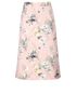 Prada Floral Print A Line Midi Skirt, &pound;190, Clothing, Pink, Cotton, Front view