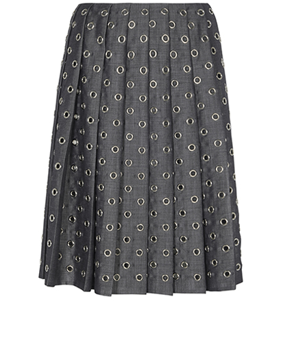 Prada Eyelet Pleated Skirt, front view