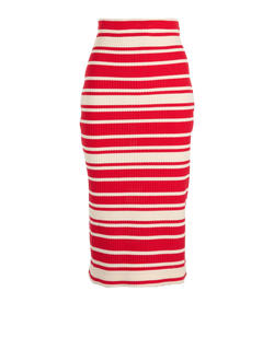 Prada 2018 Striped Skirt, Poly, Red/White, UK 6, 3*