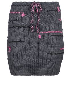 Prada Knitted Mini Skirt, wool, grey/pink, S, 2*