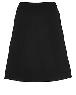 Prada A Line Wool Skirt, Polyamide, Black, UK 12