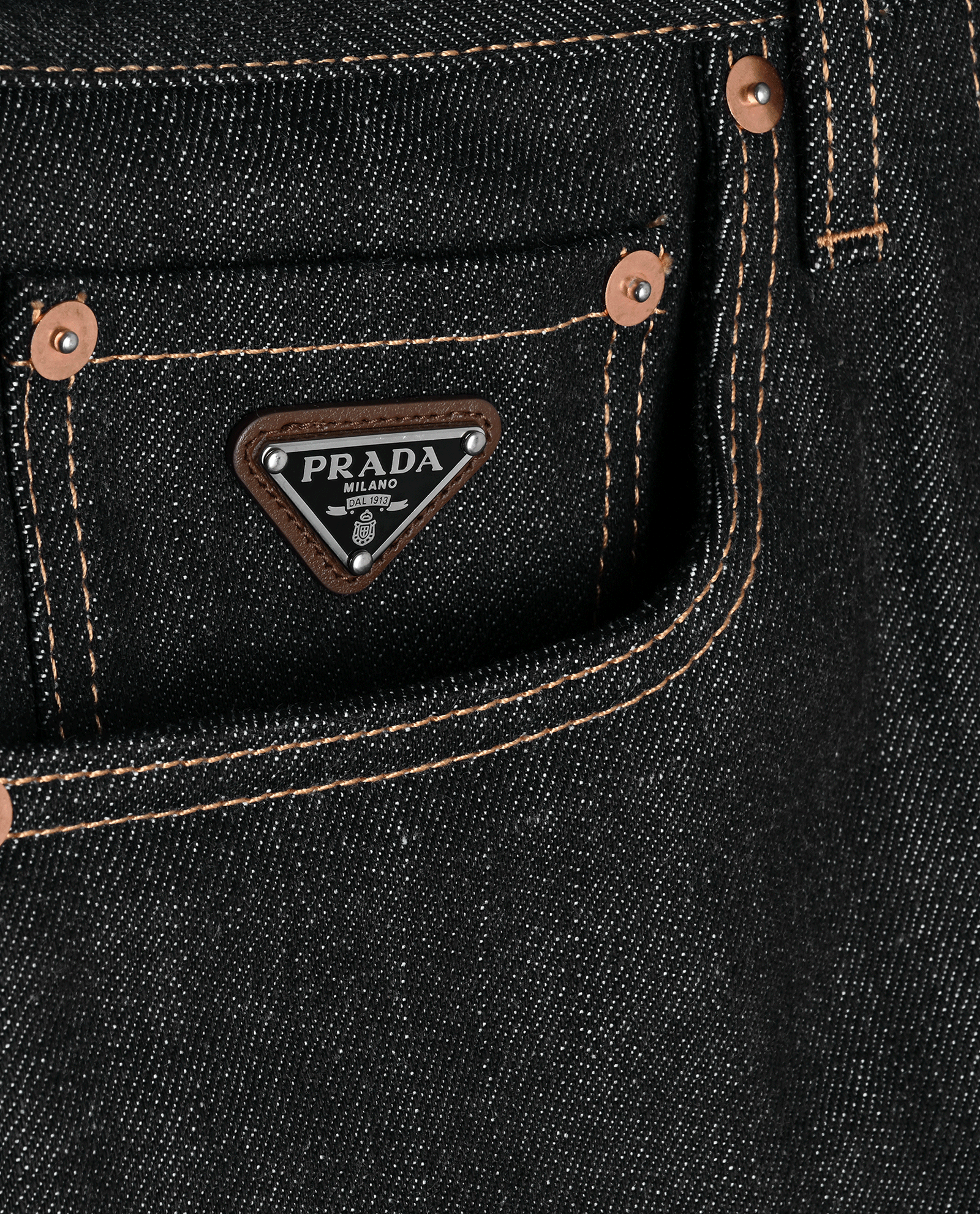 Prada Logo-Plaque Button-Up Mini Skirt, &pound;420, Clothing, Blue, Cotton, Other view