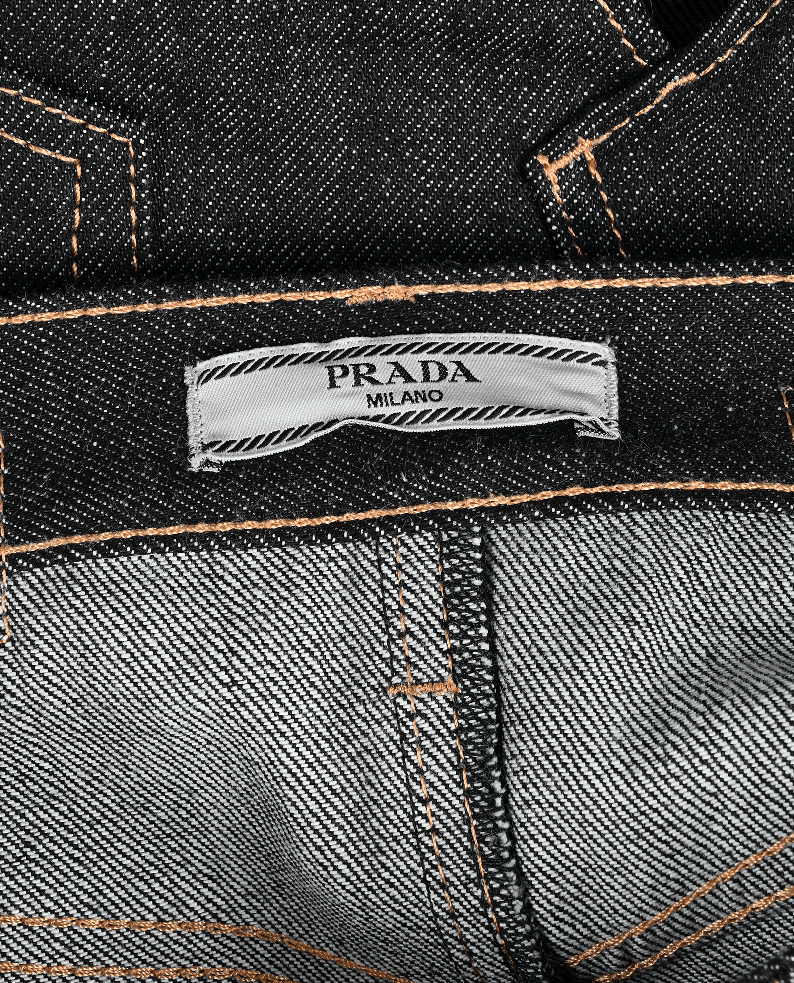 Prada Logo-Plaque Button-Up Mini Skirt, &pound;420, Clothing, Blue, Cotton, Other view