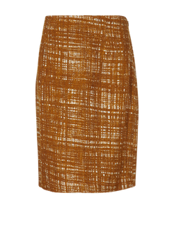 Prada Tweed Pencil Skirt, Cotton, Orange, UK10, 3