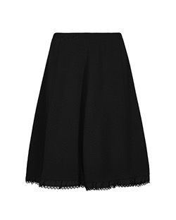 Prada Lace Trim Skirt, Viscose/Cotton, Black, UK 10