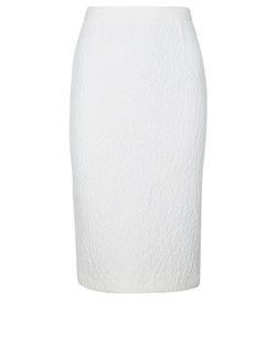 Roland Mouret Pencil Skirt, Polyamide, White, UK6, 2*