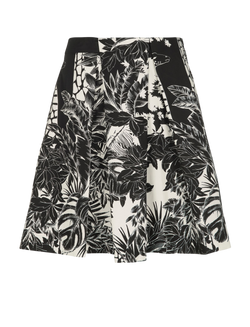 See by Chloé Printed Pleated Skirt, Cotton, Black/White, UK14
