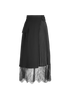 Self-Portrait Layered Lace Midi Skirt, &pound;150, Clothing, Black, Polyester Mix, Front view
