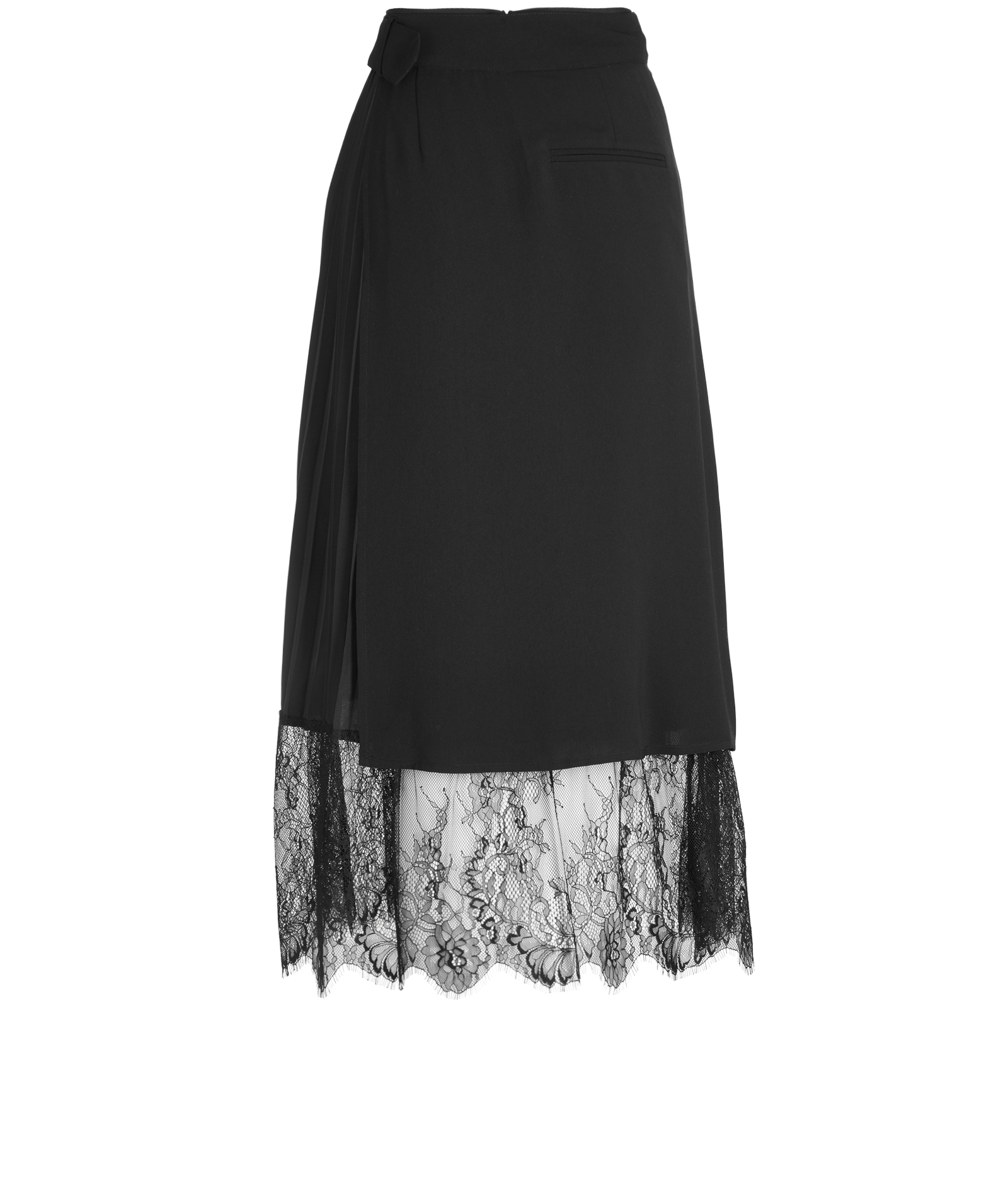 Self-Portrait Layered Lace Midi Skirt, &pound;150, Clothing, Black, Polyester Mix, Back view