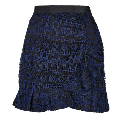 Self-Portrait Lace Frill Mini Skirt, front view