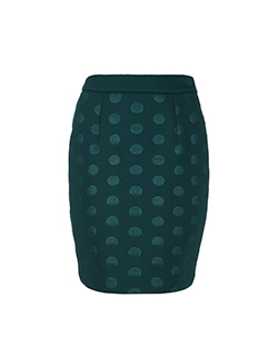 Stella McCartney Spotted Detail Skirt, Viscose, Green, UK 12