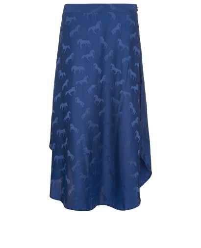 Stella McCartney Horse Print Skirt, &pound;60, Clothing, Blue, Silk/Viscose, Front view