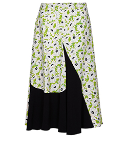 Stella McCartney Black Panel Floral Skirt, Viscose, Pink/Multi, UK 10