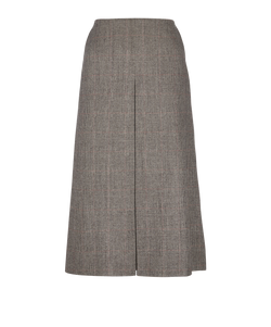 Sportmax Plaid Pencil Midi Skirt, Wool, Brown, Sz 10, 3*