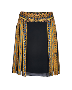 Temperley Jasper Knit Skirt, Silk, Gold/Black, 10, 3