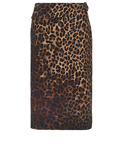Tom Ford Animal Print Pencil Skirt, Viscose/Silk, Brown/Black, 14, 3*