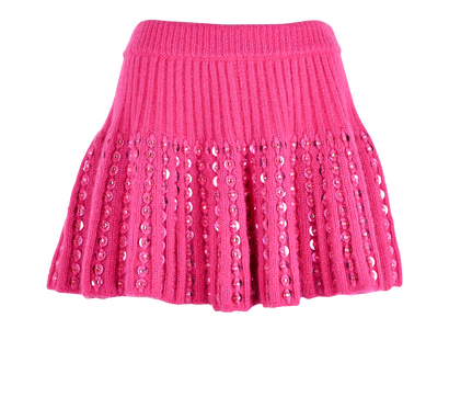Valentino Sequin Knit Mini Skirt, £250, Clothing, Pink, Mohair/Polyester Mix, Front view