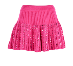 Valentino Sequin Knit Mini Skirt,  Mohair/Poly, Pink, Sz M, 3*