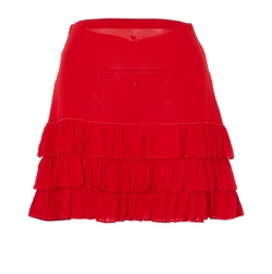 Valentino Ruffled Mini Skirt, Silk, Red, UK8, 2*