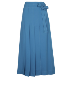 Valentino Cady Couture Pleated Skirt, Light Blue, UK10, 3*, XY