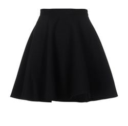 Valentino Crepe Coutore Flared Skirt, Black, UK10, 3*, XY