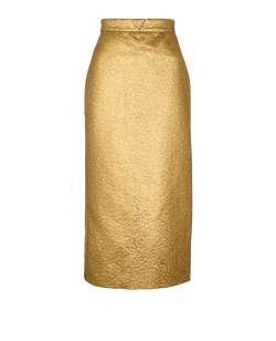 Valentino V Logo Skirt, Poly/Cotton, Gold, UK6, 3*