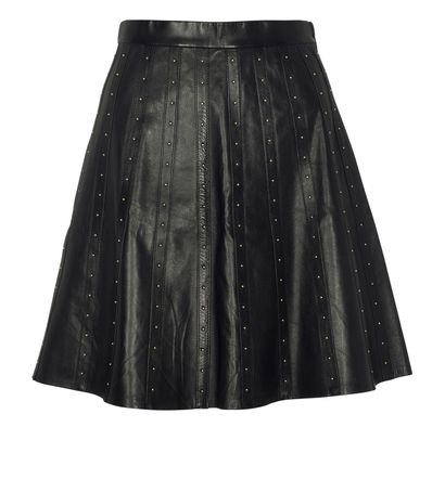 Valentino A-Line Leather Skirt, front view