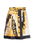 Versace Baroque Print Pleated Mini Skirt, front view