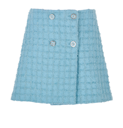 Versace Tweed Mini Skirt, Wool, Blue, UK8, 3*