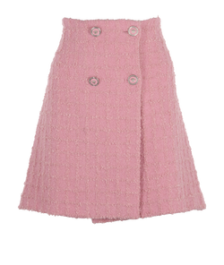 Versace Tweed Skirt, Wool, Pink, UK16, 3*