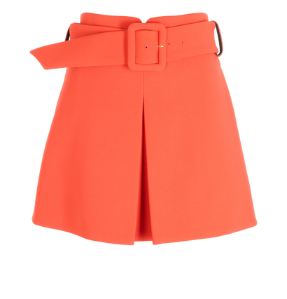 Versace Belted Mini Skirt, &pound;220, Clothing, Red, Viscose, Front view