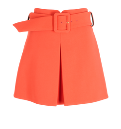 Versace Belted Mini Skirt, Viscose, Red, UK 8, 3*