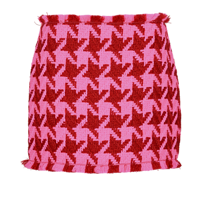 Versace Tweed Mini Skirt, £170, Clothing, Pink, Wool, Front view