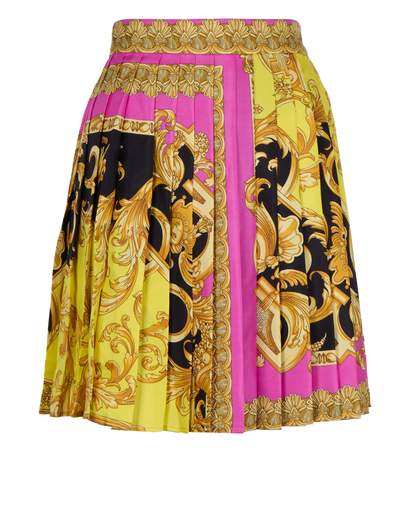 Versace Pleated Printed Mini Skirt, front view