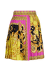 Versace Pleated Printed Mini Skirt, front view