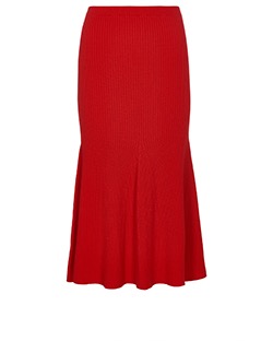 Victoria Beckham Maxi Skirt, Wool, Red, UK8