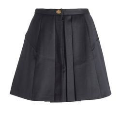 Vivienne Westwood Pleated Mini Skirt, Wool, Black, UK12, 3*