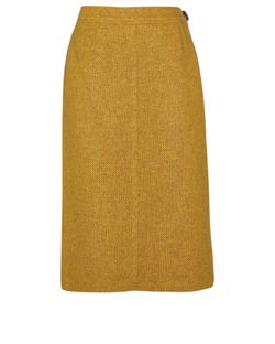 Yves Saint Laurent Pencil Midi Skirt, Wool, Yellow, UK14, 2*