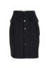 Saint Laurent 2018 Button-Detail Skirt, &pound;295, Clothing, Black, Wool, Front view