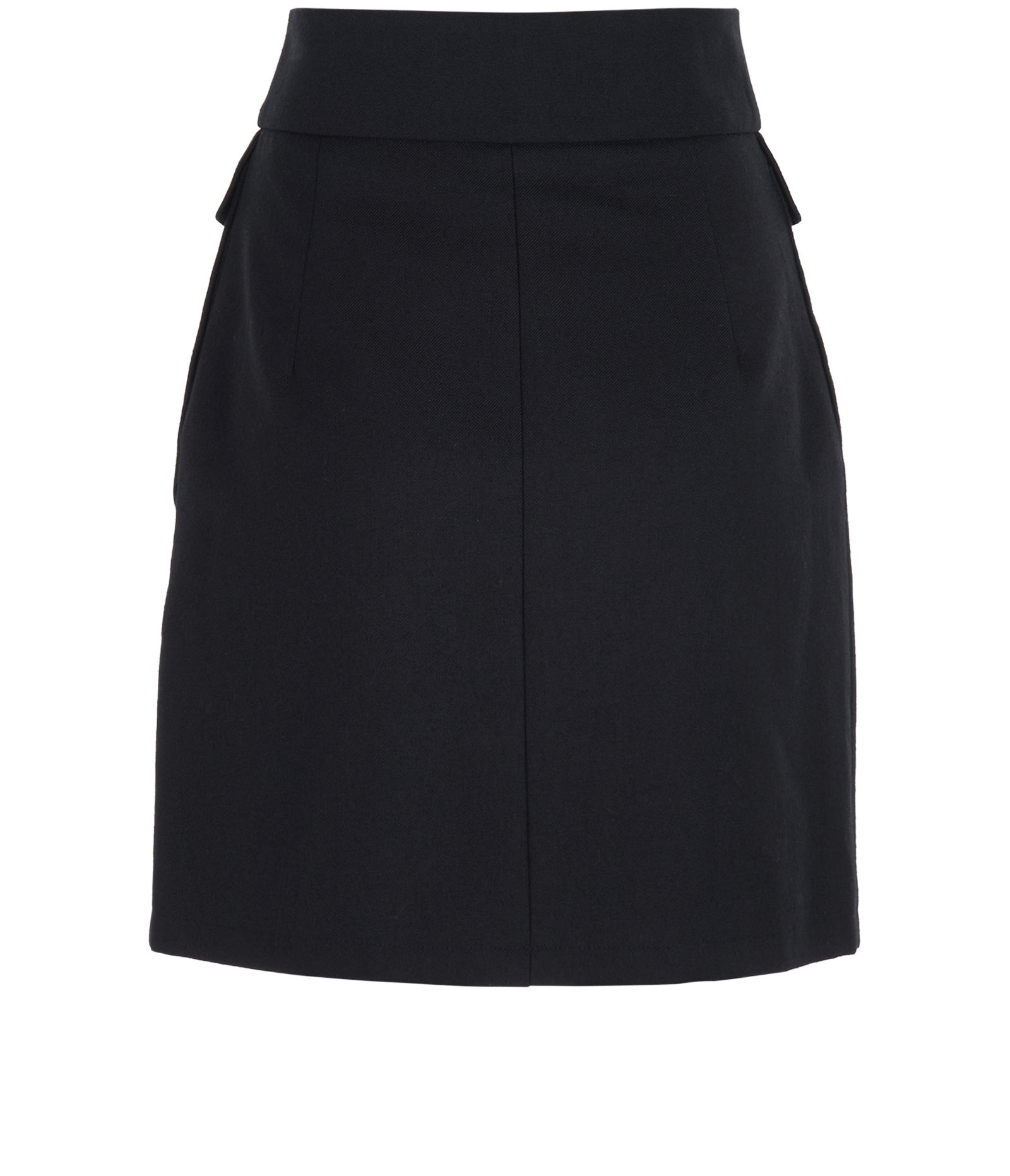 Saint Laurent 2018 Button-Detail Skirt, &pound;295, Clothing, Black, Wool, Back view