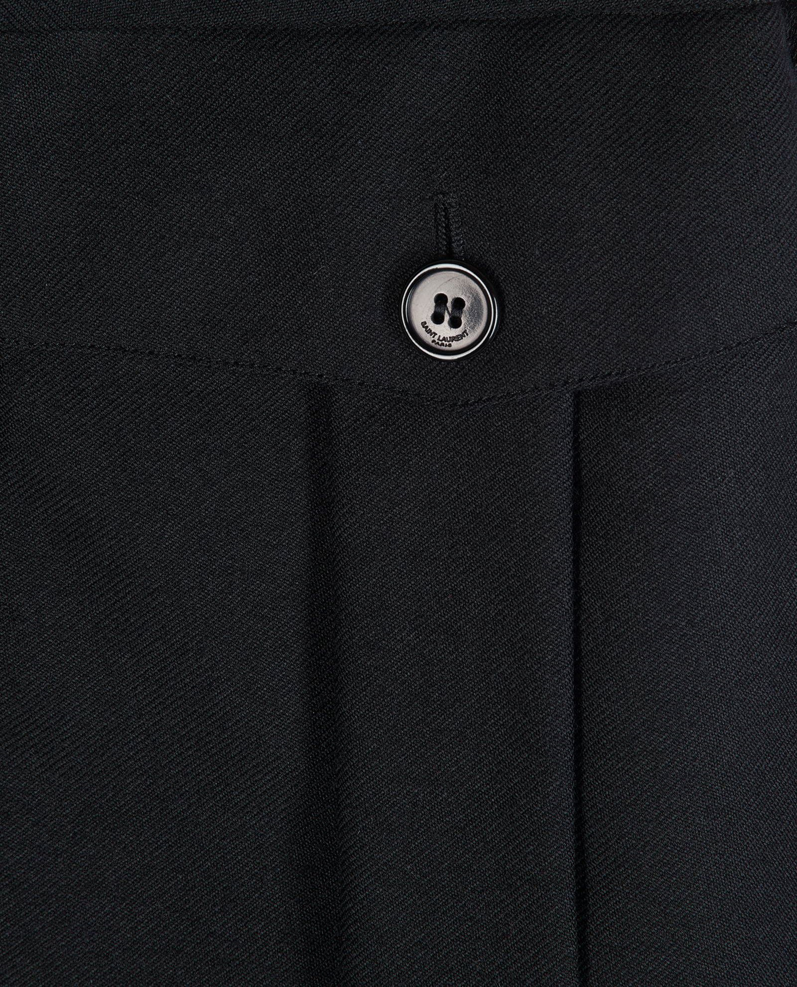 Saint Laurent 2018 Button-Detail Skirt, &pound;295, Clothing, Black, Wool, Other view