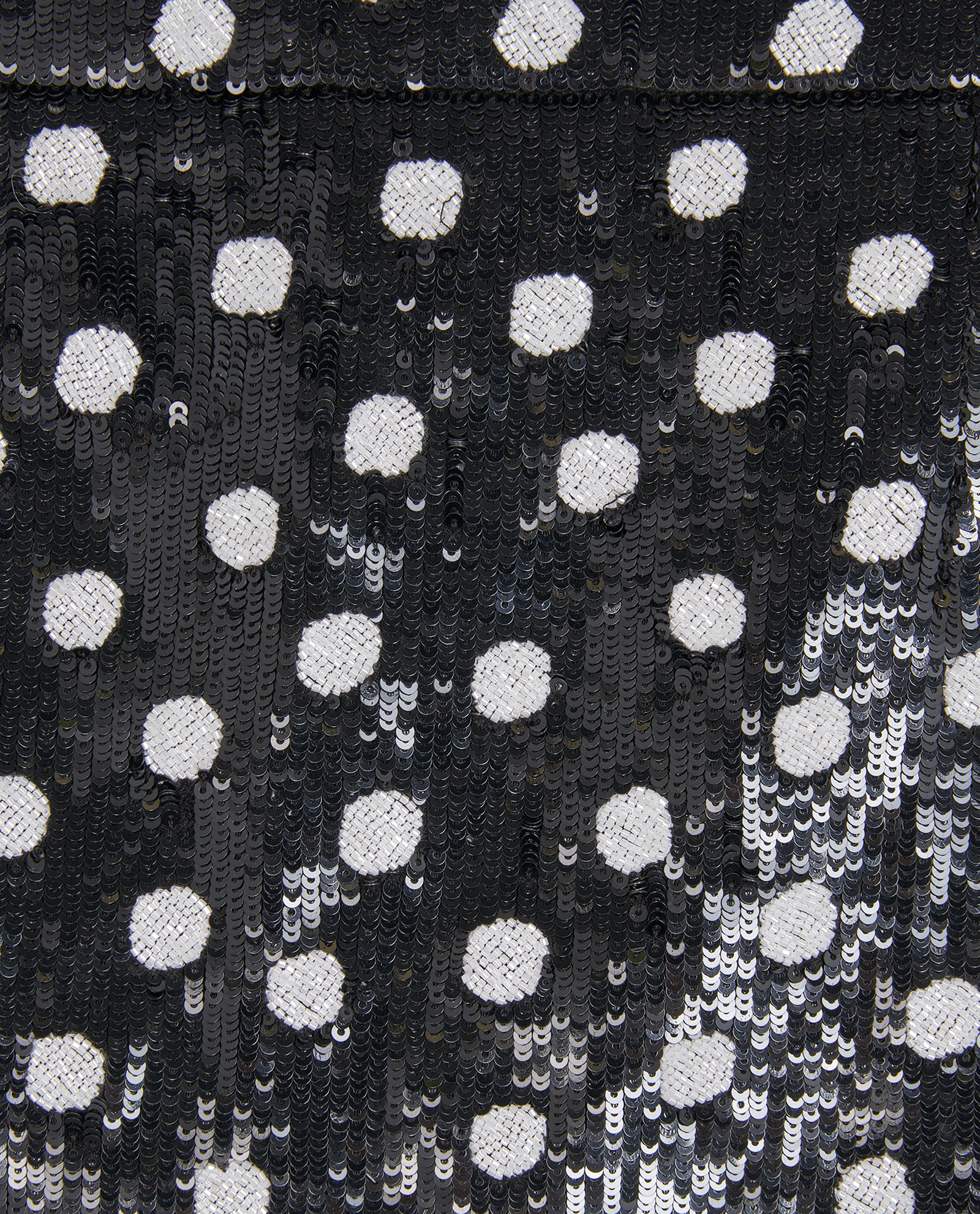 Saint Laurent Polka Dot Sequins Mini Skirt, &pound;250, Clothing, Black/White, Sequins/Wool, Other view