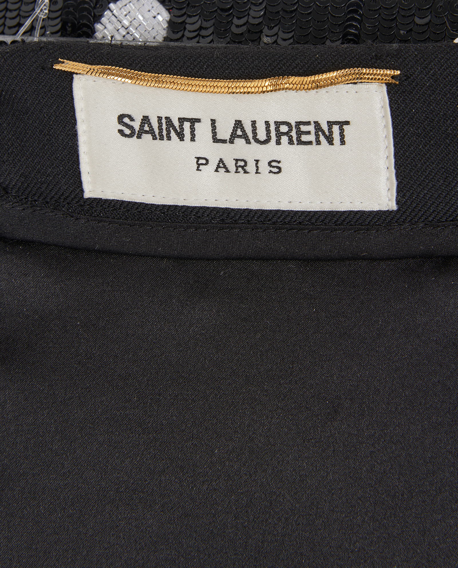Saint Laurent Polka Dot Sequins Mini Skirt, &pound;250, Clothing, Black/White, Sequins/Wool, Other view