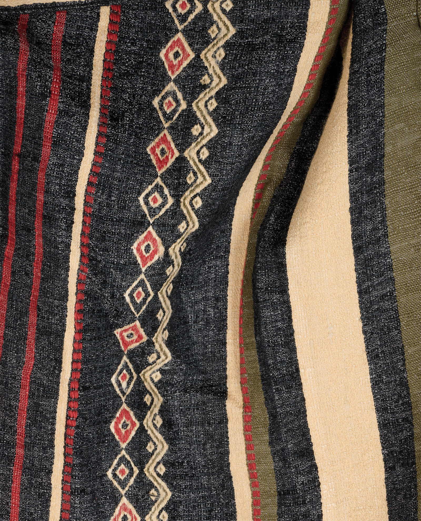 Saint Laurent Stripe Print Belted Mini Skirt, &pound;90, Clothing, Beige/Black, Cotton/Silk, Other view