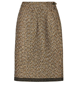 Yves Saint Laurent Vintage Mini Skirt, viscose/wool, gold/brown, 14, 2*
