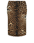 YSL Leopard Print Skirt, front view