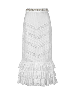 Zimmermann Veneto Perennia Skirt, Cotton, White, 10